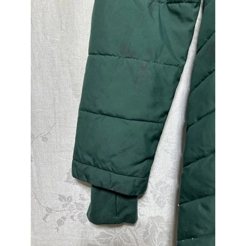 Columbia Puffer Coat Small Green Omni Heat Long Full Zip Heavenly Hooded